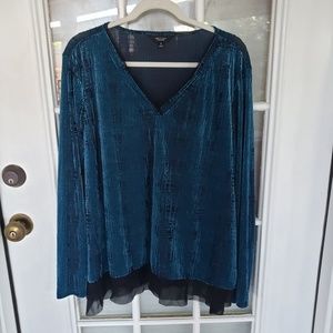 Simply Vera Verawang Teal Textured Shirt